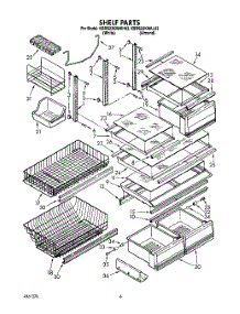 04 - Shelf, Lit / Optional parts for Kitchenaid Refrigerator KBRS22KWWH03 from AppliancePartsPros.com