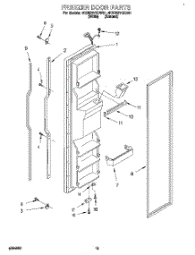 08 - Freezer Door parts for Whirlpool Refrigerator 4KSRS27QDW01 from AppliancePartsPros.com