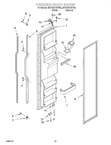 08 - Freezer Door parts for Whirlpool Refrigerator 4KSRS27QFA02 from AppliancePartsPros.com