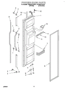 07 - Freezer Door parts for Whirlpool Refrigerator 4KSRS27QAW01 from AppliancePartsPros.com