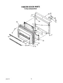 08 - Freezer Door parts for Kitchenaid Refrigerator KBRS22KWWH00 from AppliancePartsPros.com