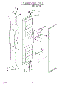 08 - Freezer Door parts for Whirlpool Refrigerator 4KSRS27QDW00 from AppliancePartsPros.com