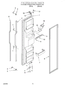 08 - Freezer Door parts for Whirlpool Refrigerator 4KSRS25QFW00 from AppliancePartsPros.com