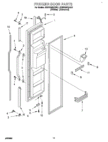 07 - Freezer Door parts for Whirlpool Refrigerator 4KSRS25QAW01 from AppliancePartsPros.com