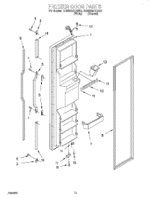 08 - Freezer Door parts for Whirlpool Refrigerator 4KSRS25QDW00 from AppliancePartsPros.com