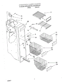 05 - Freezer Liner parts for Whirlpool Refrigerator 4KSRS25QFA03 from AppliancePartsPros.com
