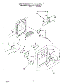 09 - Dispenser Front parts for Whirlpool Refrigerator 4KSRS25QFA03 from AppliancePartsPros.com