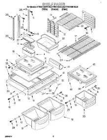 03 - Shelf parts for Kitchenaid Refrigerator KTRS21MDBL02 from AppliancePartsPros.com