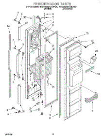 07 - Freezer Door parts for Whirlpool Refrigerator 4KSRS25QAW00 from AppliancePartsPros.com