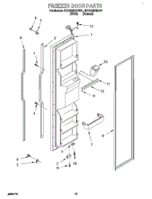 08 - Freezer Door parts for Whirlpool Refrigerator 4KSRS25QDA01 from AppliancePartsPros.com