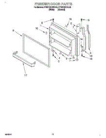 06 - Freezer Door, Lit / Optional parts for Kitchenaid Refrigerator KTRS19KDAL00 from AppliancePartsPros.com
