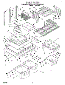 03 - Shelf parts for Kitchenaid Refrigerator KTRS19KDWH01 from AppliancePartsPros.com