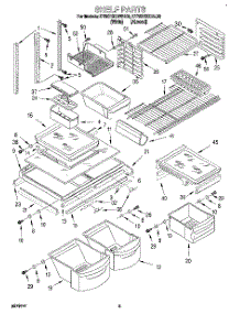 03 - Shelf parts for Kitchenaid Refrigerator KTRS19KDWH00 from AppliancePartsPros.com