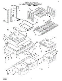 03 - Shelf parts for Kitchenaid Refrigerator KTRS21MDWH03 from AppliancePartsPros.com