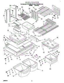 03 - Shelf parts for Kitchenaid Refrigerator KTRS19KDAL03 from AppliancePartsPros.com