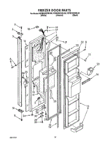 08 - Freezer Door parts for Kitchenaid Refrigerator KSRB22QXWH00 from AppliancePartsPros.com