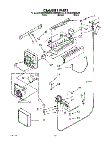 13 - Icemaker, Lit / Optional parts for Kitchenaid Refrigerator KSRB22QXBL00 from AppliancePartsPros.com