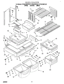 03 - Shelf parts for Kitchenaid Refrigerator KTRS21MDWH01 from AppliancePartsPros.com
