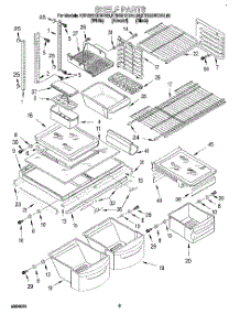 03 - Shelf parts for Kitchenaid Refrigerator KTRS21KDWH02 from AppliancePartsPros.com