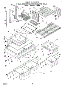 03 - Shelf parts for Kitchenaid Refrigerator KTRS21KDBL03 from AppliancePartsPros.com