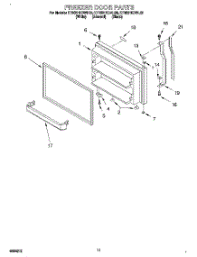 06 - Freezer Door, Lit / Optional parts for Kitchenaid Refrigerator KTRS21KDBL03 from AppliancePartsPros.com