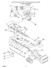 05 - Motor And Ice Container parts for Whirlpool Refrigerator 4KSRS22QFA02 from AppliancePartsPros.com