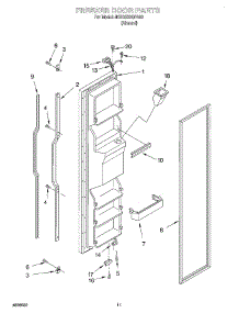 07 - Freezer Door parts for Whirlpool Refrigerator 4KSRS22QFA02 from AppliancePartsPros.com
