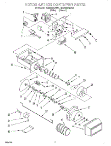 05 - Motor And Ice Container parts for Whirlpool Refrigerator 4KSRS22QDA01 from AppliancePartsPros.com