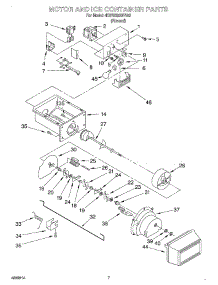05 - Motor And Ice Container parts for Whirlpool Refrigerator 4KSRS22QFA03 from AppliancePartsPros.com