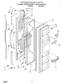 07 - Freezer Door parts for Whirlpool Refrigerator 4KSRS22QAW01 from AppliancePartsPros.com
