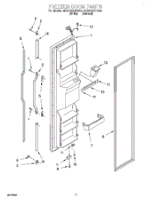07 - Freezer Door parts for Whirlpool Refrigerator 4KSRS22QDW00 from AppliancePartsPros.com
