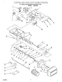 05 - Motor And Ice Container parts for Whirlpool Refrigerator 4KSRS22QDA00 from AppliancePartsPros.com