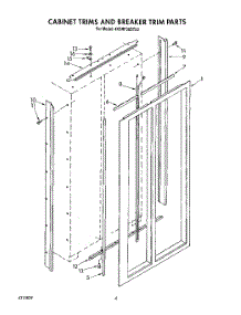 02 - Cabinet Trims And Breaker Trim parts for Whirlpool Refrigerator 4KSRF36DTX2 from AppliancePartsPros.com