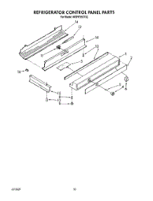 06 - Refrigerator Control Panel parts for Whirlpool Refrigerator 4KSRF36DTX2 from AppliancePartsPros.com