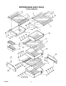 08 - Refrigerator Shelf parts for Whirlpool Refrigerator 4KSRF36DTX2 from AppliancePartsPros.com