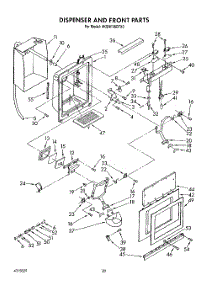 12 - Dispenser And Front parts for Whirlpool Refrigerator 4KSRF36DTX2 from AppliancePartsPros.com
