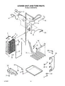 14 - Lower Unit And Tube parts for Whirlpool Refrigerator 4KSRF36DTX2 from AppliancePartsPros.com