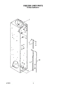 04 - Freezer Liner parts for Whirlpool Refrigerator 4KSRF36DTX1 from AppliancePartsPros.com