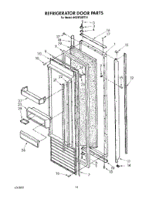 10 - Refrigerator Door, Lit / Optional parts for Whirlpool Refrigerator 4KSRF36DTX1 from AppliancePartsPros.com
