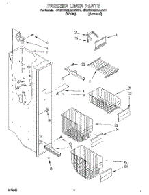 04 - Freezer Liner parts for Whirlpool Refrigerator 4KSRS22QAA01 from AppliancePartsPros.com