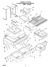 03 - Shelf parts for Kitchenaid Refrigerator KTRP20KDAL03 from AppliancePartsPros.com