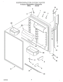 04 - Refrigerator Door parts for Kitchenaid Refrigerator KTRP22KJBT01 from AppliancePartsPros.com