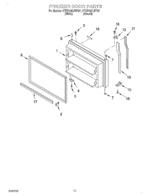 06 - Freezer Door, Optional parts for Kitchenaid Refrigerator KTRP22KJBT01 from AppliancePartsPros.com