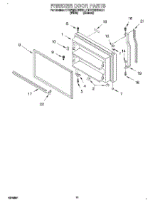 06 - Freezer Door, Lit / Optional parts for Kitchenaid Refrigerator KTRP20KDWH01 from AppliancePartsPros.com