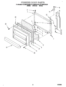 05 - Freezer Door parts for Kitchenaid Refrigerator KTLS25QDWH00 from AppliancePartsPros.com