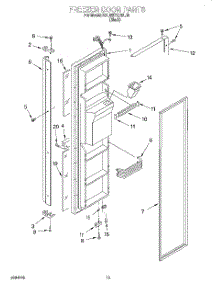 08 - Freezer Door parts for Kitchenaid Refrigerator KSUB27QDBL00 from AppliancePartsPros.com