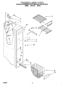 04 - Freezer Liner parts for Kitchenaid Refrigerator KSRP25QDWH00 from AppliancePartsPros.com