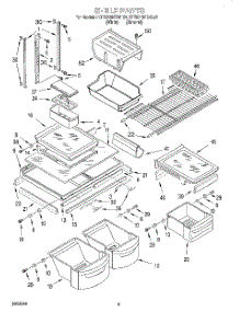 03 - Shelf parts for Kitchenaid Refrigerator KTRS19KEWH01 from AppliancePartsPros.com