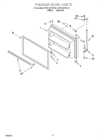 02 - Freezer Door parts for Kitchenaid Refrigerator KTRD18KEWH01 from AppliancePartsPros.com