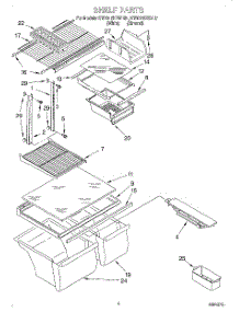 03 - Shelf parts for Kitchenaid Refrigerator KTRD18KEWH01 from AppliancePartsPros.com